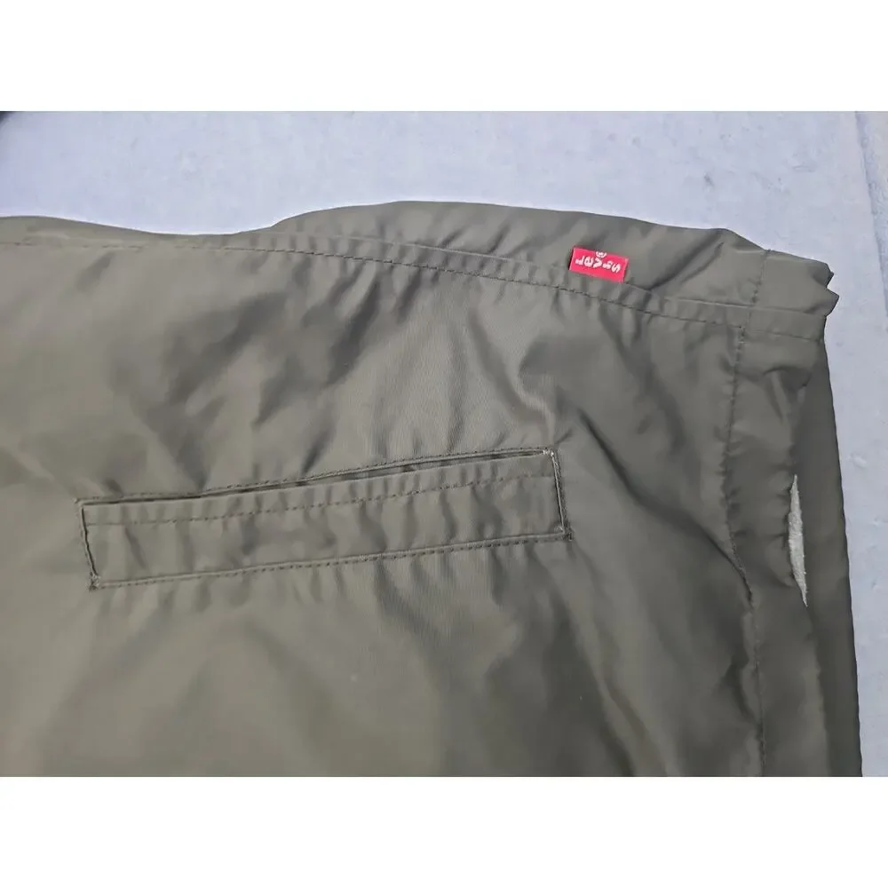 Levi's Army Green Water Resistant Hooded Rain Jacket Mens Sz Large Hunting